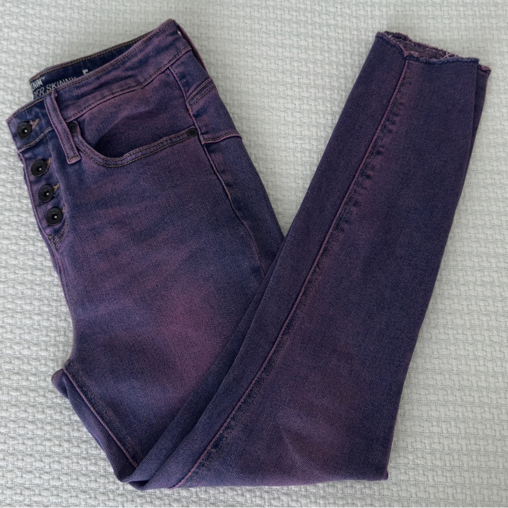 Hot Topic Purple High-Rise Super Skinny Jeans, HT denim, juniors 5